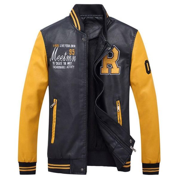 

горячая новая весна осень опрятных курток вскользь ячмень свободных куртки mens wear mens кожезаменитель куртка пальто, Black;brown