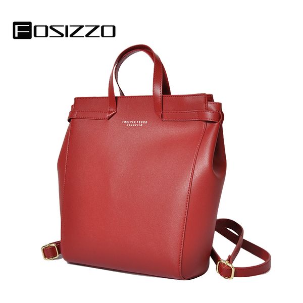 

fosizzo женщины рюкзак кожа pu дамы bagpack женщин черный рюкзак черный моды мешок школы fs5087
