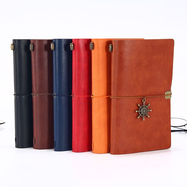 

vintage students notebook solid color pu cover leather journal travel diary books retro notepad note book school stationery gift vt0928, Purple;pink