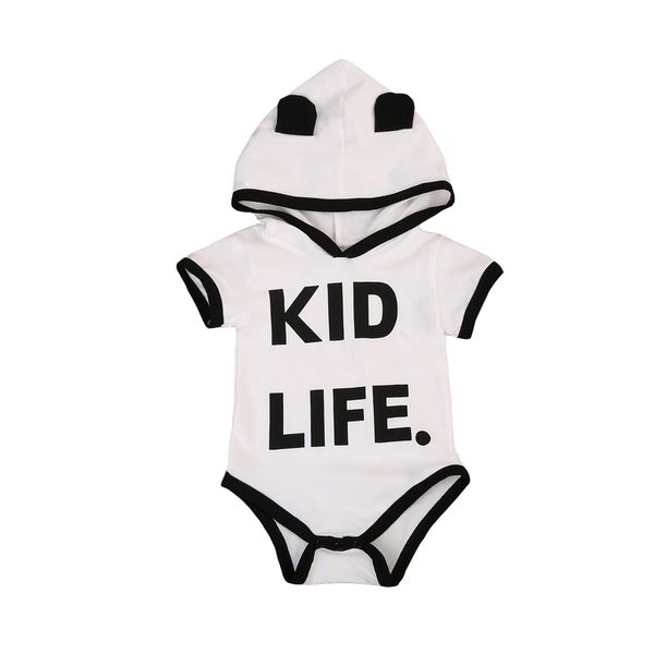 

newborn kid life letters baby boy girl clothes long sleeve hoodies jumpsuit words romper outfit, Blue