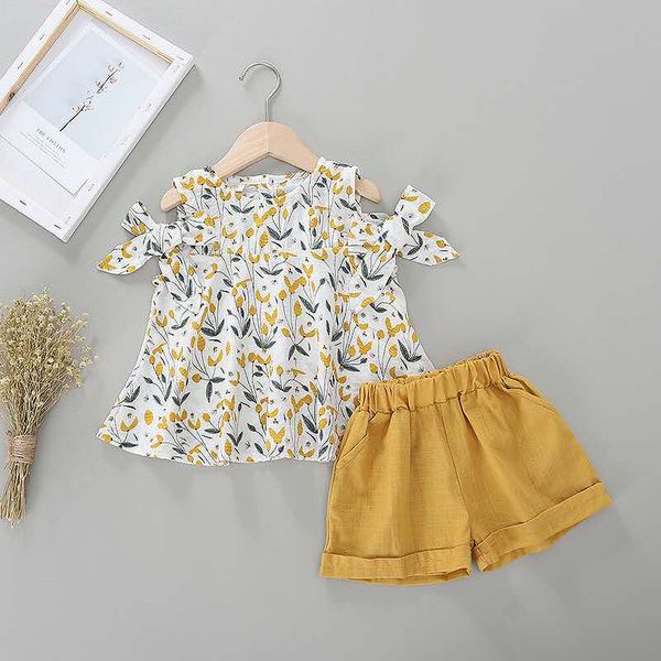 

baby girl clothes summer suits cotton vest and fashion shorts middle and small kids clothing cotton designer clothes, White