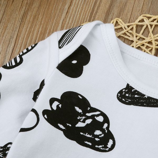

2020 new children kids baby clothes newborn infant baby girl boy cloud print t shirt +pants outfits clothes set cartoon, White