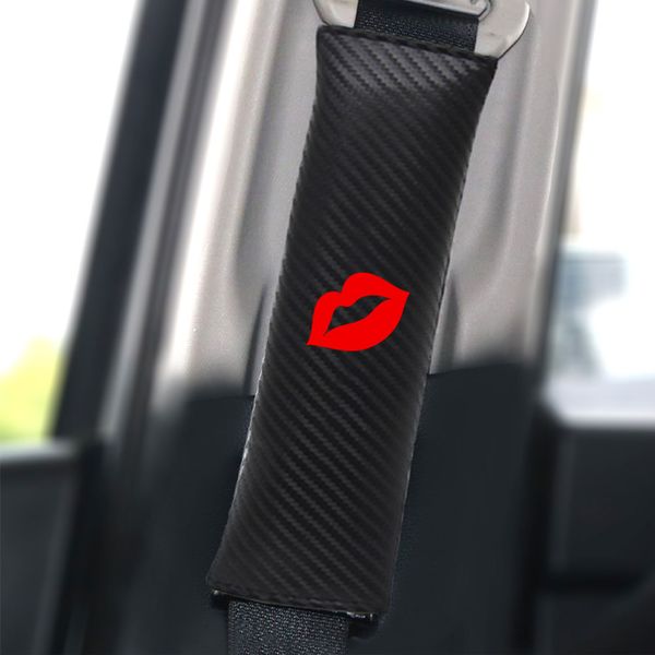 

2pcs pu fashion style lips lip print car seat belt shoulder pads car seat belt cover reflective for universal car-styling