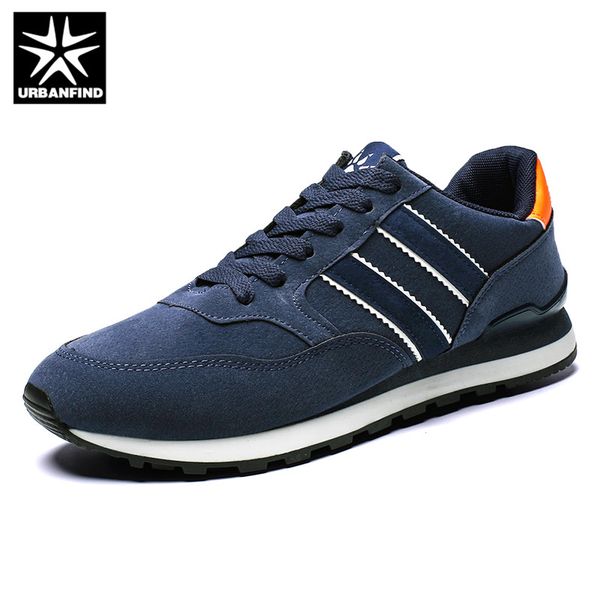 

urbanfind men's genuine leather sneakers breathable casual shoes non-slip outdoor walking shoes light weight rubber sole lace-up, Black