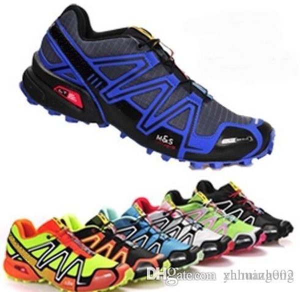 

new 2019 new zapatillas speedcross 3 4 running shoes men walking outdoor sport shoes speed cross athletic sneakers hiking shoes size 40-46, Black