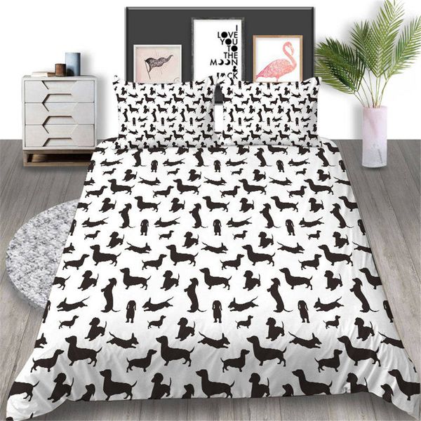 Cartoon Dogs Bedding Set Pet Cute Fashionable Duvet Cover Queen