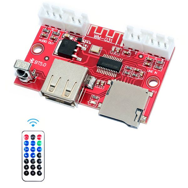

mp3 bluetooth 5.0 decoder board lossless stereo audio music mp3 wav flac usb speaker player module with wireless remote control