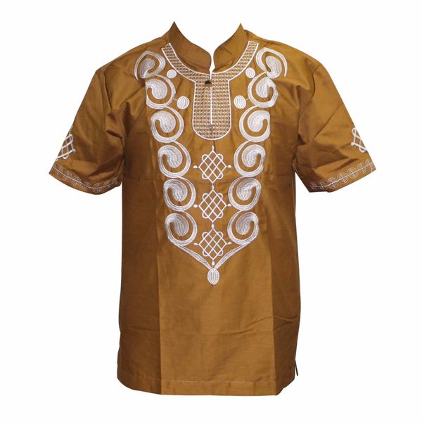 

mr hunkle men's embroidery shirt summer and autumn short sleeve casual shirts mandarin collar men's clothing with single button, White;black