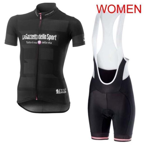 

2020 tour de italy outdoor short sleeve cycling jersey summer sports uniforms road bicycle clothing women sportswear bib shorts set, Black;red