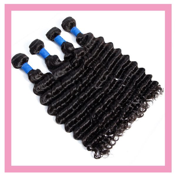 

Indian Raw Virgin Deep Wave1 or more bundles Hair Extensions Curly Human Hairs Nautral Black, Natural color