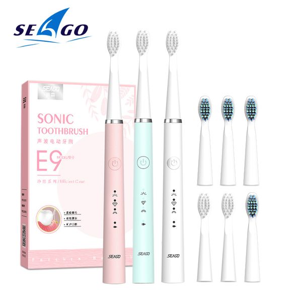

seago new sonic toothbrush rechargeable electric toothbrush upgraded automatic teeth brush for with 6 brush heads