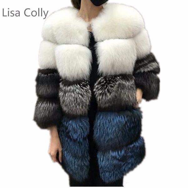 

lisa colly new arrived 2018 women long faux fur coat fluffy jacket women winter thick warm faux fur coats outerwear s-4xl size, Black