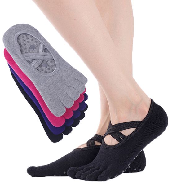 

yoga socks non slip skid pilates dance socks low cut for women yoga ladies ventilation pilates ballet, Black