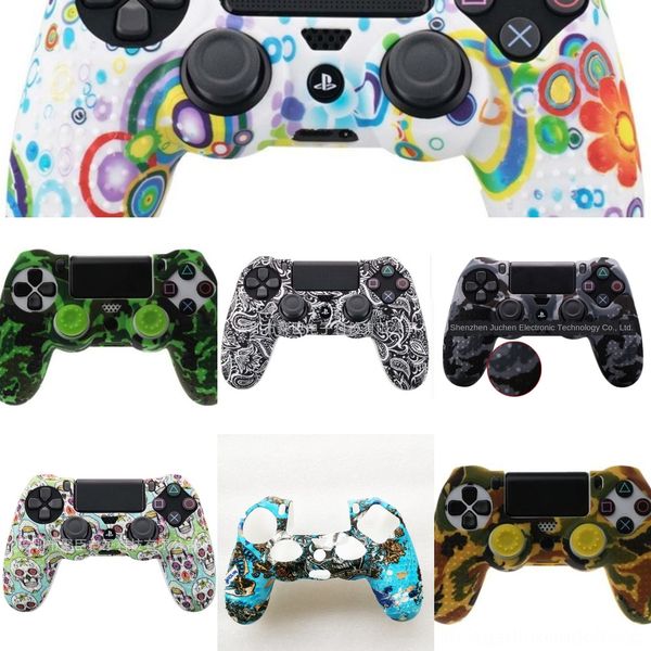 

0xstr cover colors anti-slip silicone 8 skin case for sony playstation dualshock 4 ps4 controller slim pro accessories & stick grip