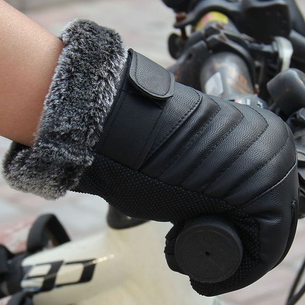 

men anti slip winter thermal gloves sports leather touch screen outdoors sports cotton gloves guantes termicos hombre 2020 e