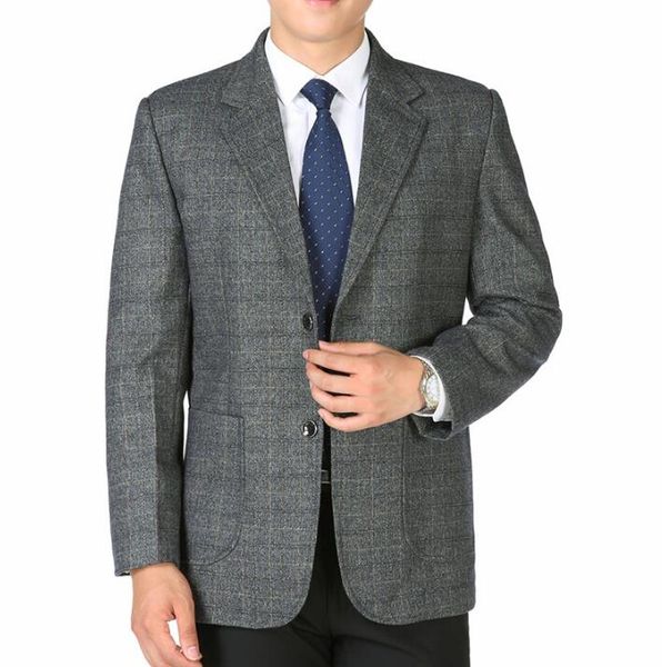

spring autumn male suit blazer father wear quinquagenarian men's clothing man casual suits plus size commercial single grey, White;black