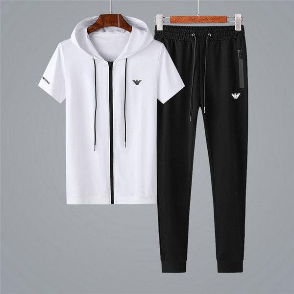 

2020 men's designer sets spring summer t-shirt and pants for men cotton loose fascinating fashion wild, Gray