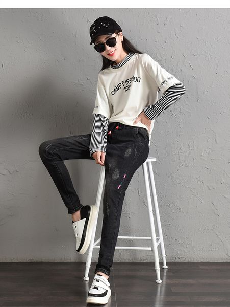 

dark ash tall waist tight elastic jean outer wear long pants, Blue