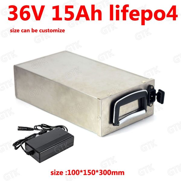 

gtk литиевая батарея 36 в 15ah lifepo4 задняя стойка батареи с bms для 750 вт 1000 вт скутер ebike + зарядное устройство 3а