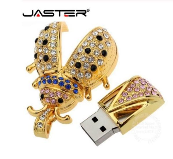 

ell animal for creative metal crystal beetle model usb 2.0 flash memory stick pendrive 4gb 8gb 16gb 32gb 64gb key pendant for girl gift