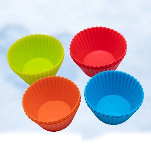 Fodere per cupcake in silicone da 3 pollici Stampo per muffin Stampo per muffin a forma rotonda Cup Cake Mold SGS Cake Daking Pans Strumenti per pasticceria Dakeware 8 colori DDC DH1353 D