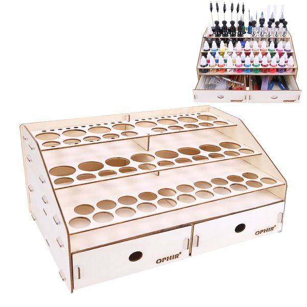 

nail polish ophir 80 holes paints rack organizer brushes tool storage holder painting diy wood bottle mg040