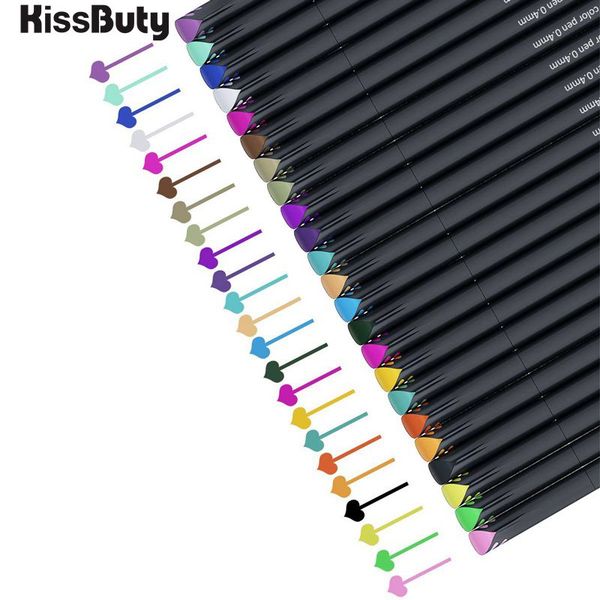 

gift sets 24pcs / set 0.4mm 24colorful fiber fineliners marker pen painting felt tip fine hook line graffiti sketch drawing art