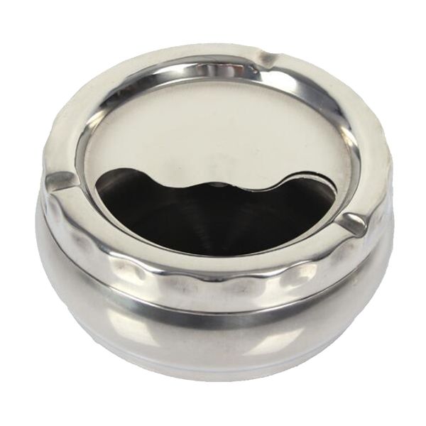

stainless steel ashtray holder with rotatable lid