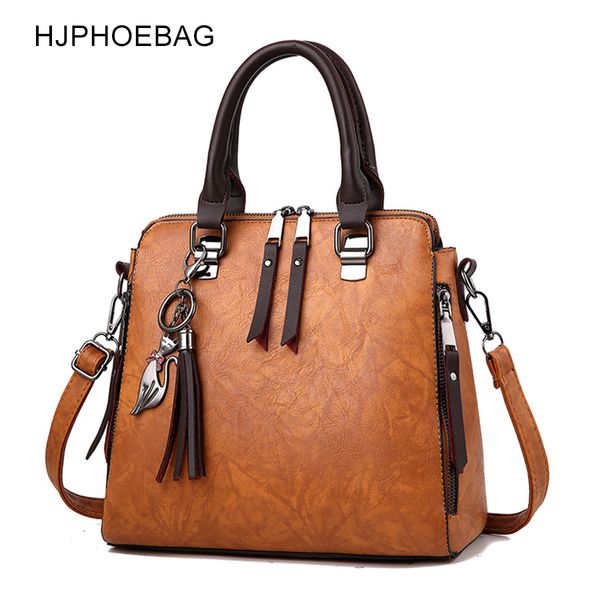 

hjphoebag vintage pu кожи женские сумки женские сумки посыльного totestassel конструктора crossbody сумки на ремне сумки ручной yc313