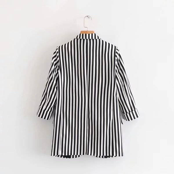 

dn-6750 women's dress new products stripes suit jacket, Black;white