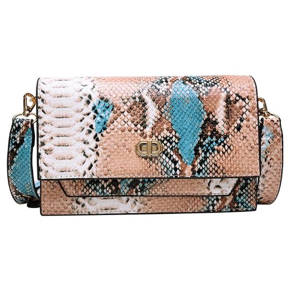 

fashion new ladies lock snake pattern handsome shoulder bag crossbody bag small square package sac a main femme30