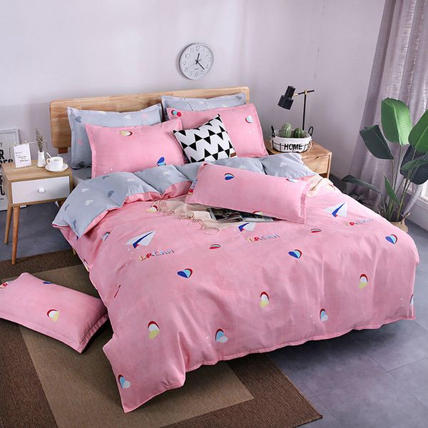 Creative Heart Bedding Set For Girls Romantic Simple Duvet Cover