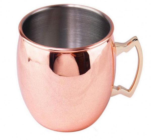 Tazza Moscow Mule Tazza in rame martellato in acciaio inossidabile per birra, caffè ghiacciato, tè, tazze per cocktail con tamburo martellato in stock