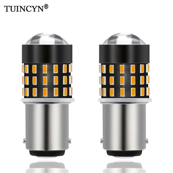 

tuincyn 2pcs 1157 bay15d led bulb p21/5w 3014smd auto leds bulbs brake stail lamp car backup light 12v white orange red