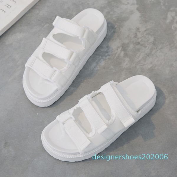 

2019 women slippers black pink white shoes woman beach sandals loop&hook outdoor indoor summer slippers non-slip soft flats d06