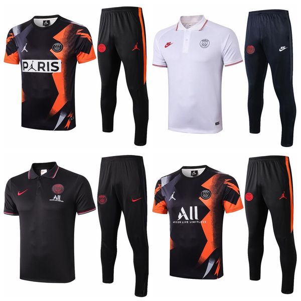 

2019 2020 psg tracksuit 19 20 paris mbappe psg short sleeve real madrid training suit football jacket train kit uniform chandal, Blue;black