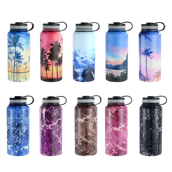 

32oz 40oz bpa vacuum flask large capacity wide mouth water bottle with flex cap double wall insulation outdoor travel kettle