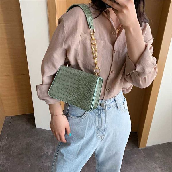 

shoulder bags fashion crocodile pattern pu leather small crossbody for women chain female handbag purses travel cross body bag