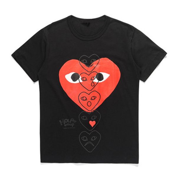 

lover wholesale mens designers t shirt holiday heart emoji polka dot with upside down heart t-shirt (white, Black;blue