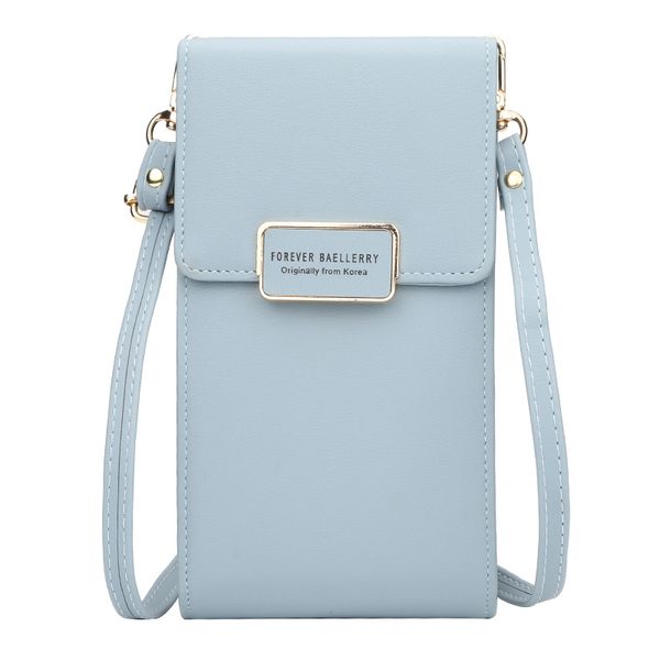 

2020 solid color high capacity lock student wallet new fashion pu leather phone women wallet shoulder bag coin card holder purse