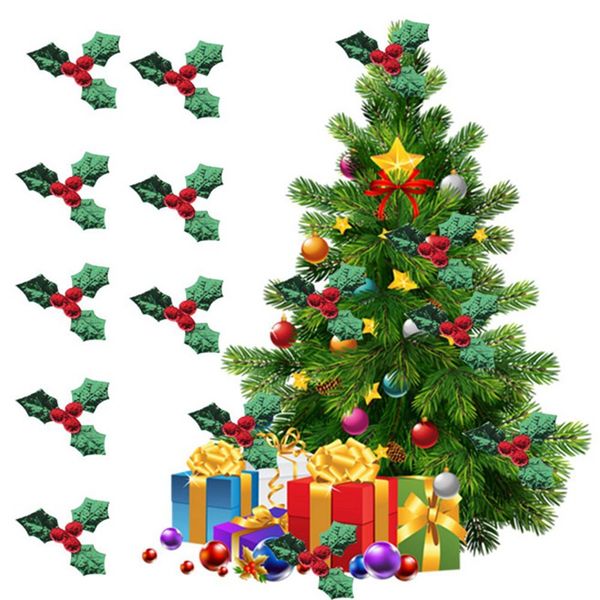 

200pcs 4 .5cm red fruit with christmas tree decoration supplies diy art fabric accessory