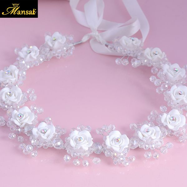 Braut Hochzeit Haarschmuck Ornamente Blumenmädchen Stirnband Krone für Mädchen Geburtstag Kristall Tiara Blumenschmuck Kopfschmuck Y200424