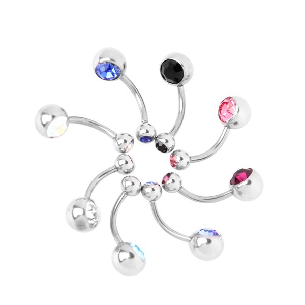 

8x body jewelry ring belly button ring assorted colors, Slivery;golden