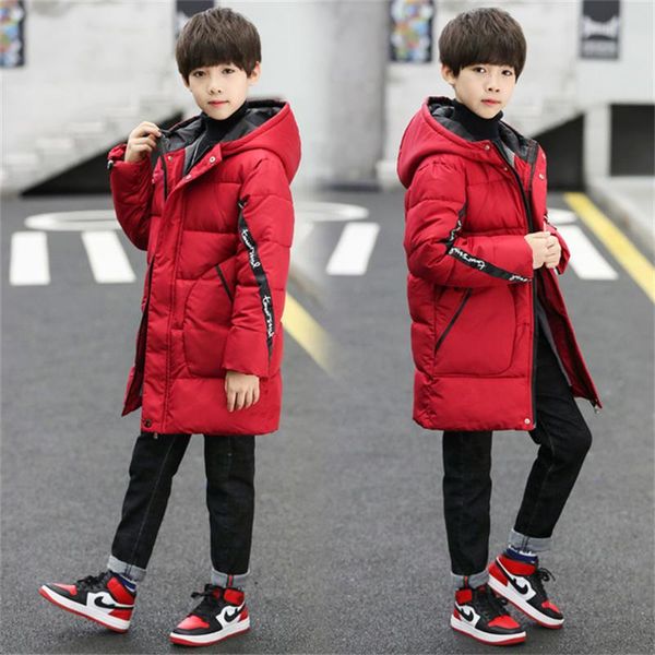 

children cold winter plus velvet jackets for boys clothes snowsuit kids parka warm thicken coat teen outwear clothing, Blue;gray