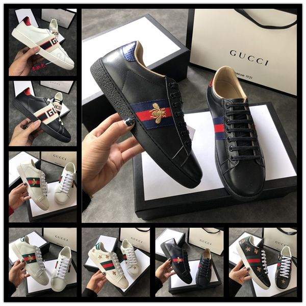 

2019 find similar bees designer shoes embroidered mens and womens ace genuine leather designer sneakers black luxury shoes