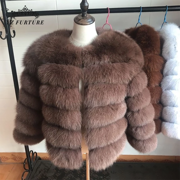 

2019 new real fur jacket women winter fur coats luxury warm fashion woman design short genuine natural jackets, Black