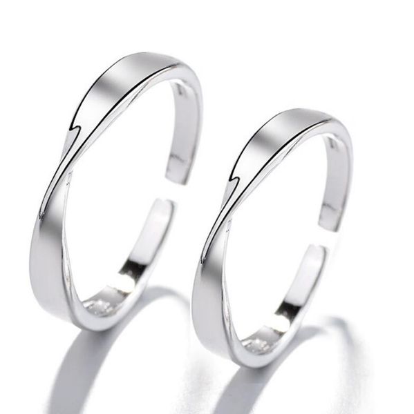 

jewelry couple open rings mobius band open rings for couple in wedding fashion of shipping, Silver