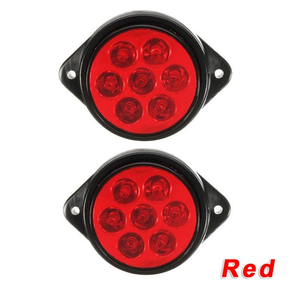

1 pair 7 leds car truck trailer side marker lights clearance round lamp 24v easy to install and use