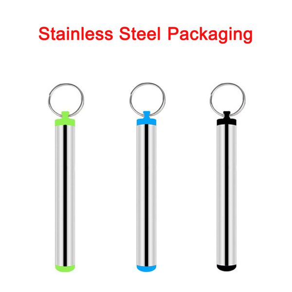 

304 grade stainless steel packing with keyring for straws easy carrying