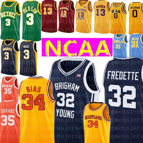 

brigham young cougars 32 jimmer fredette jersey maryland 34 len bias university embroidery basketball jerseys wholesale, Black